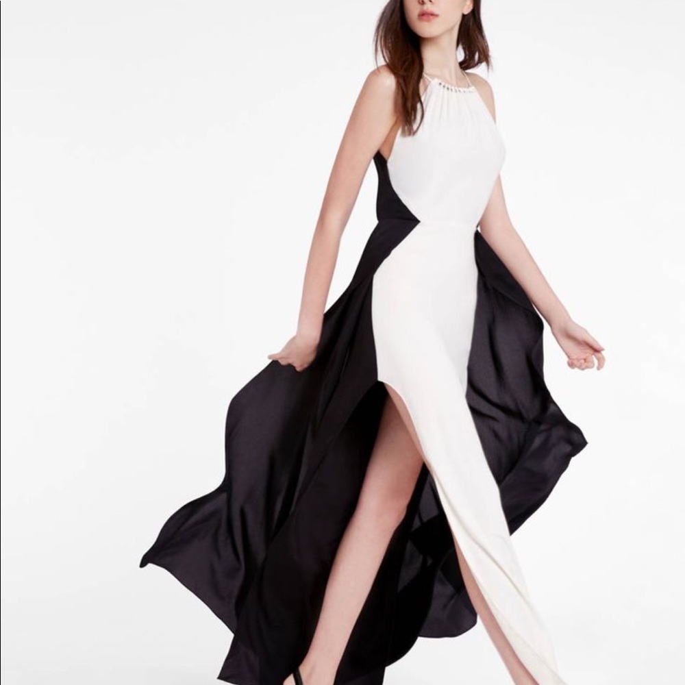 Color blocked flowing dress